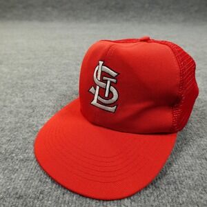Vintage St. Louis Cardinals Hat Cap Snap Back Mens Red MLB Baseball Trucker Mesh